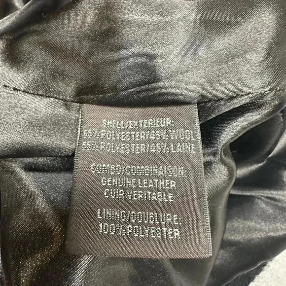 Badgley Mischka Coco Leather Trimmed Wool Blend Topcoat Coat, size M - Picture 10 of 11